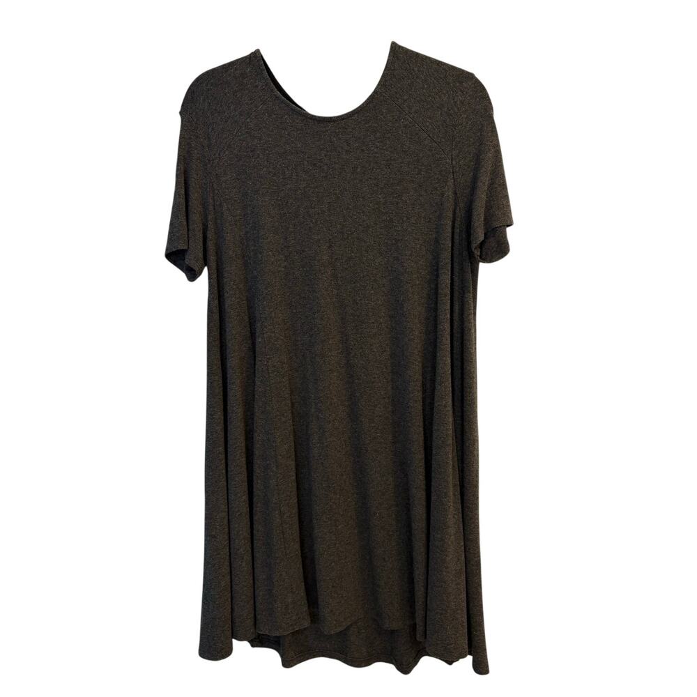 Abercrombie & Fitch Gray Short Sleeve Back Zipper Knit Swing Dress Large